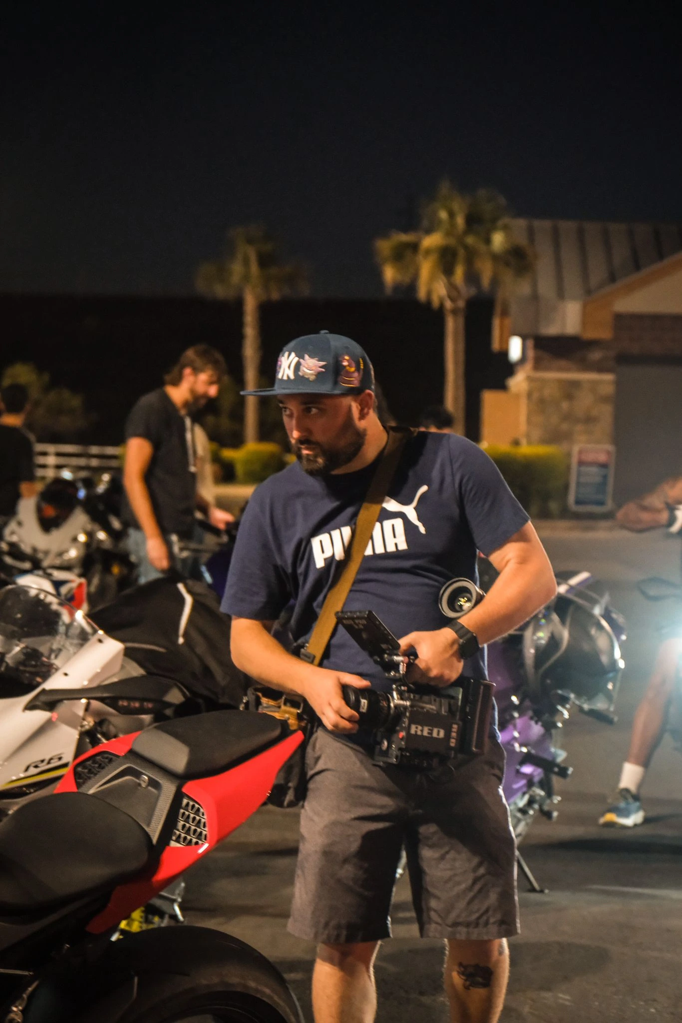 Night shoot · Behind the scenes