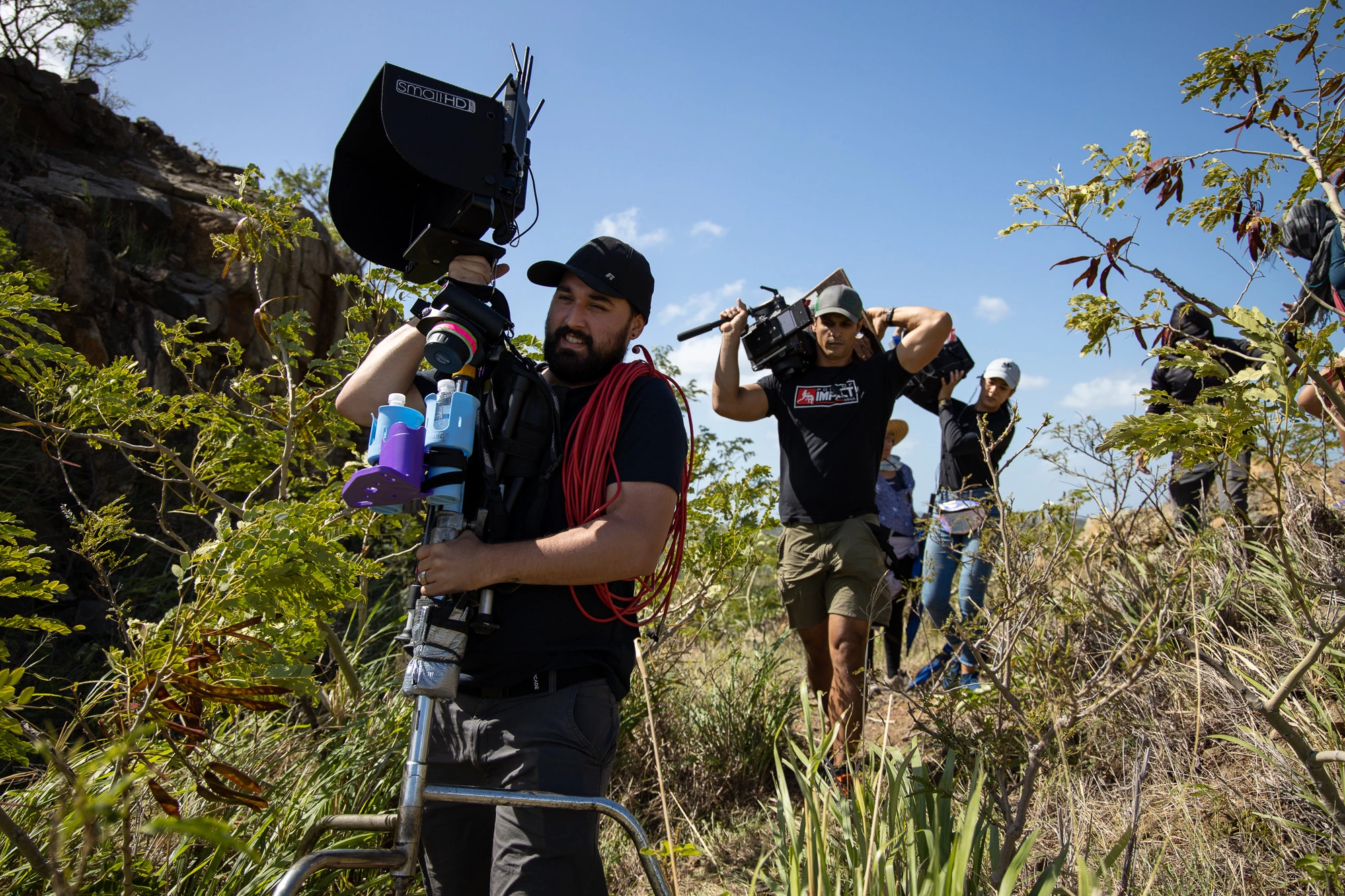 The crew, on location